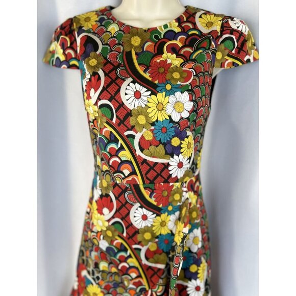 NEW Alice + Olivia Kirby Ruffle Hem Floral Dress $375 - Picture 4 of 13